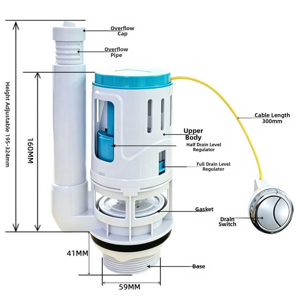 1 Piece Dual Flush Valve Cable - Toilet Fill Valve 评论和价格