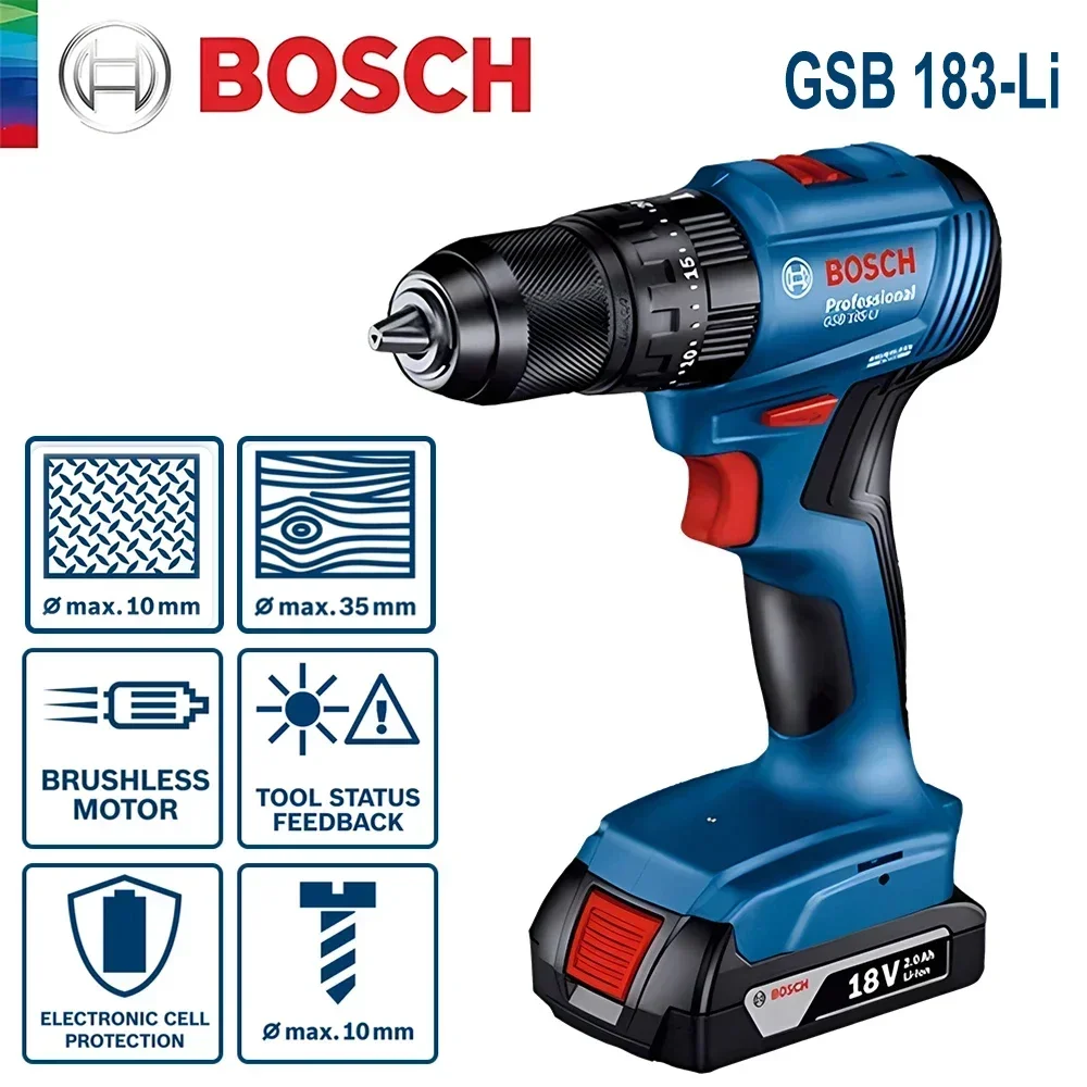Bosch GSB183-LI 18V Cordless I - Bosch Drill Gsb 18V 评论和价格